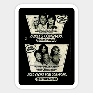 threes company Sticker